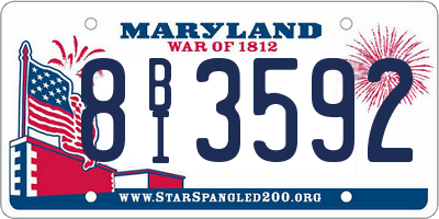 MD license plate 8BI3592