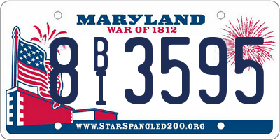 MD license plate 8BI3595