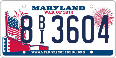 MD license plate 8BI3604