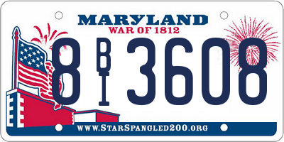 MD license plate 8BI3608