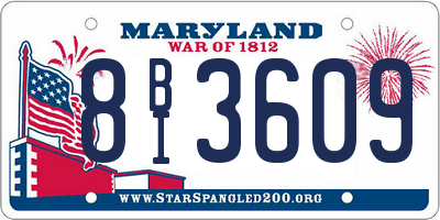 MD license plate 8BI3609