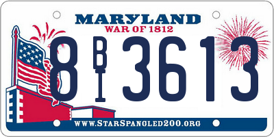 MD license plate 8BI3613