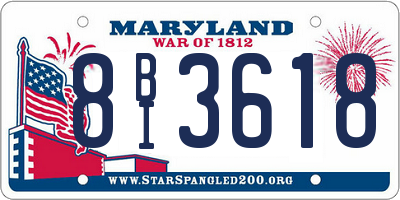 MD license plate 8BI3618