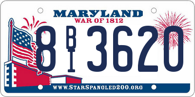 MD license plate 8BI3620