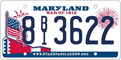MD license plate 8BI3622