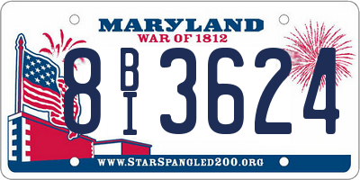 MD license plate 8BI3624