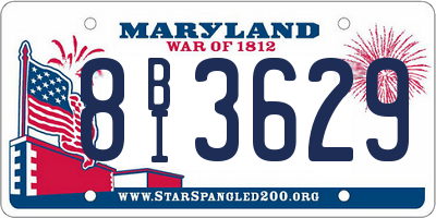 MD license plate 8BI3629