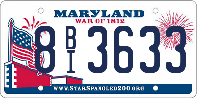 MD license plate 8BI3633