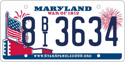 MD license plate 8BI3634