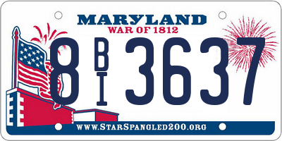 MD license plate 8BI3637