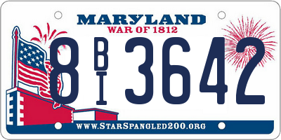 MD license plate 8BI3642