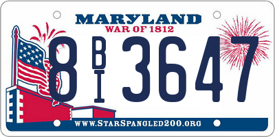 MD license plate 8BI3647