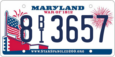 MD license plate 8BI3657