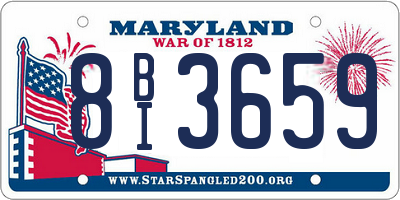 MD license plate 8BI3659