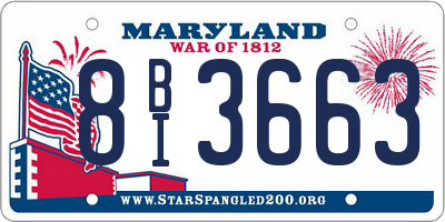 MD license plate 8BI3663