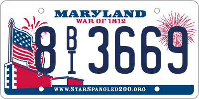 MD license plate 8BI3669