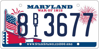 MD license plate 8BI3677