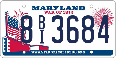 MD license plate 8BI3684