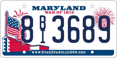 MD license plate 8BI3689