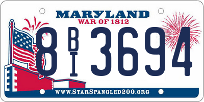 MD license plate 8BI3694