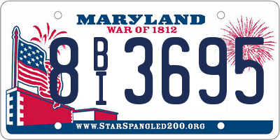 MD license plate 8BI3695