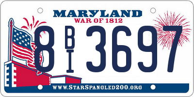 MD license plate 8BI3697