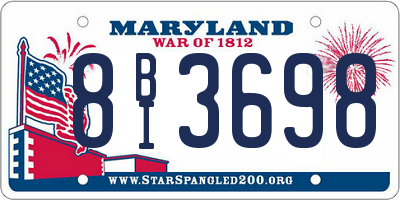 MD license plate 8BI3698