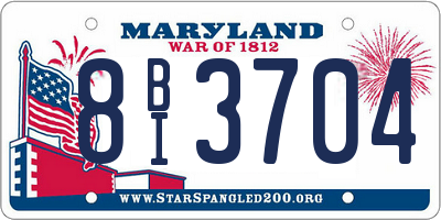 MD license plate 8BI3704