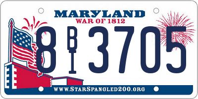 MD license plate 8BI3705