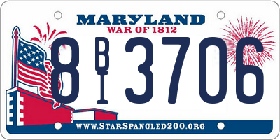 MD license plate 8BI3706
