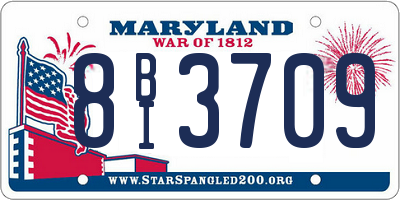 MD license plate 8BI3709