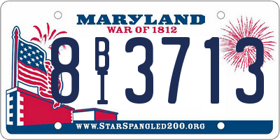 MD license plate 8BI3713