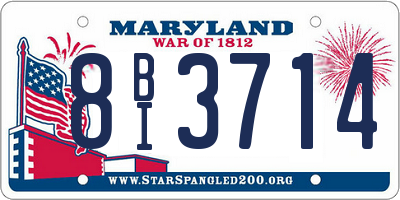 MD license plate 8BI3714