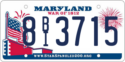 MD license plate 8BI3715