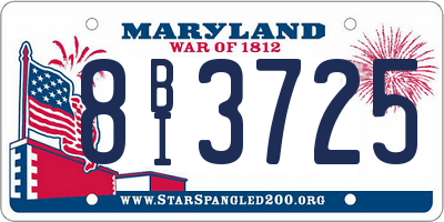 MD license plate 8BI3725