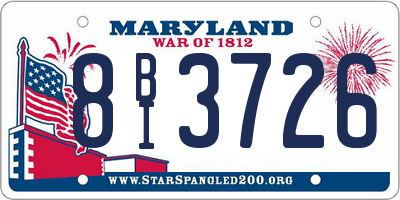 MD license plate 8BI3726