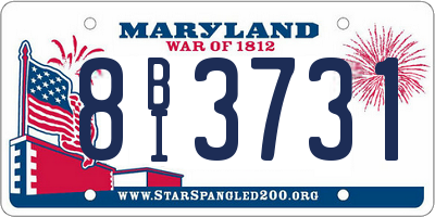 MD license plate 8BI3731