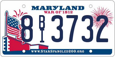 MD license plate 8BI3732