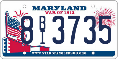 MD license plate 8BI3735