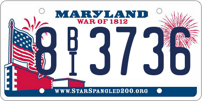 MD license plate 8BI3736