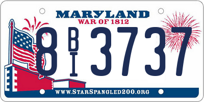 MD license plate 8BI3737