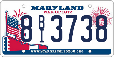 MD license plate 8BI3738
