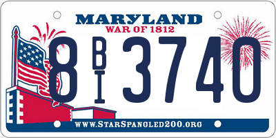 MD license plate 8BI3740