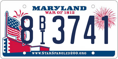 MD license plate 8BI3741