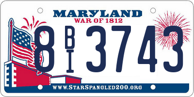 MD license plate 8BI3743