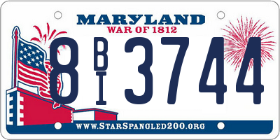 MD license plate 8BI3744