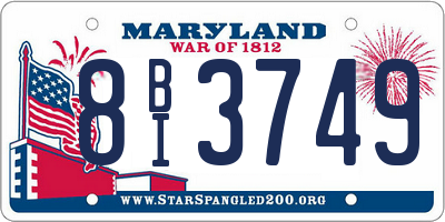 MD license plate 8BI3749