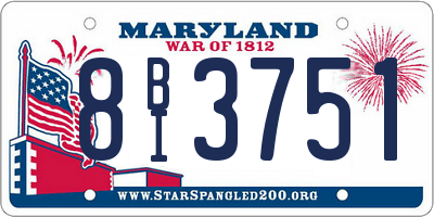 MD license plate 8BI3751