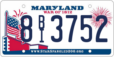 MD license plate 8BI3752