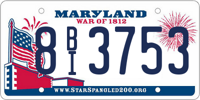 MD license plate 8BI3753